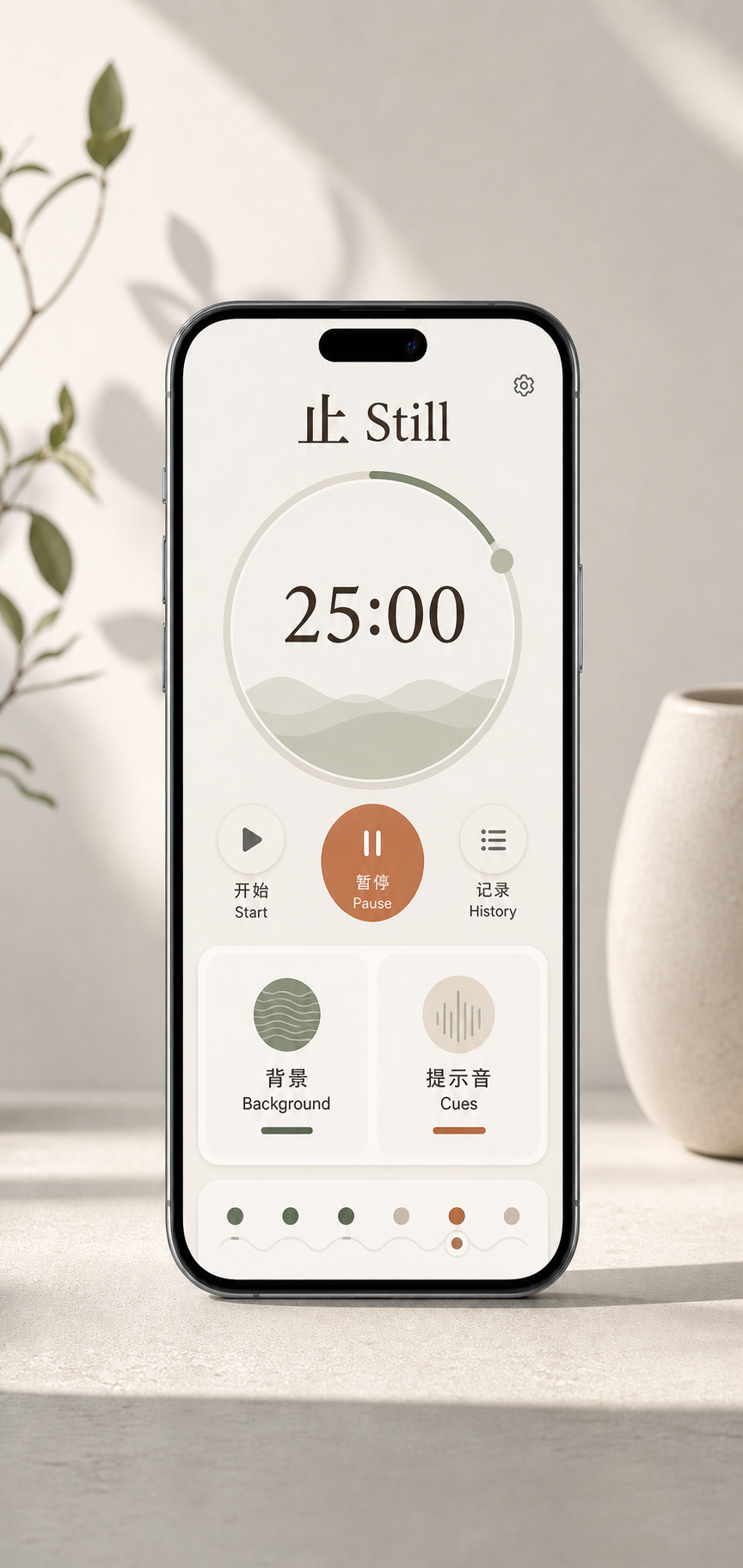 止 Still App 中英文界面示意图